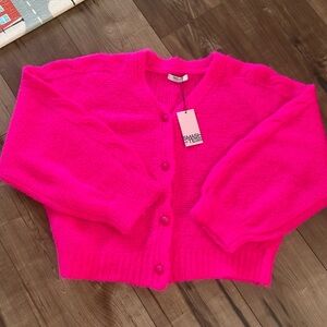 STELLA CARDIGAN SWEATER IN HOT FUCHSIA